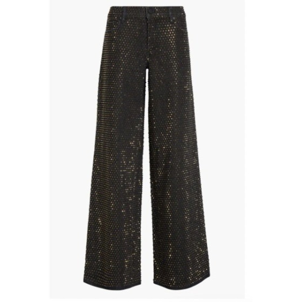 Alice + Olivia Amazing Stud Embellished Baggy Wide Leg Jeans Edgy Y2K 28